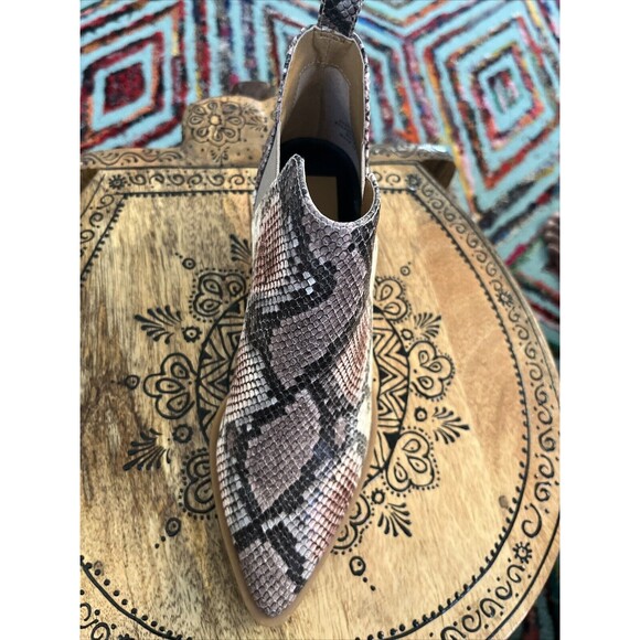 Dolce Vita Booties Women's Size 6 Gray-purple Ankle Boots Faux Snakeskin - Picture 2 of 10